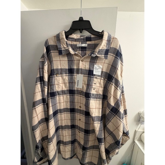 Sonoma Goods For Life Other - Sonoma Goods for Life Mens 4XB Supersoft Flannel Plaid Button Down Shirt Cream